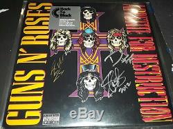Guns N Roses Signed Slash Duff Adler Appetite For Destruction Album Record Vinyl
