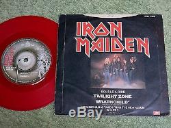 IRON MAIDEN twilight zone EMI 7-inch Red Vinyl AUTOGRAPHED EMI 5145