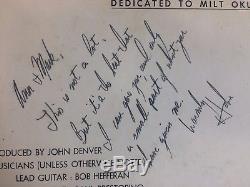 JOHN-DENVER-SINGS Ultra-Rare John Denver-only 250 copies pressed-VINYL SIGNED