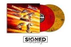Judas Priest Firepower SIGNED Red/Black + Orange/Black Vinyl Double LP