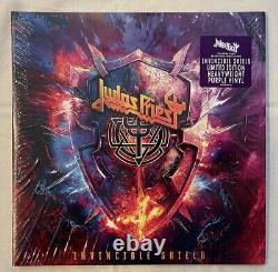 Judas Priest Invincible Shield (2-LP PURPLE Vinyl) FULLY AUTOGRAPHED By All 5