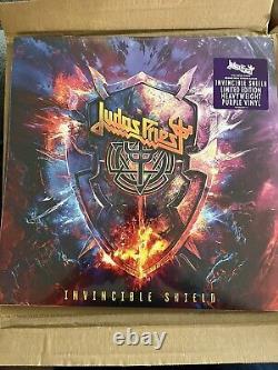 Judas Priest Invincible Shield Purple Colored Vinyl 2LP SIGNED In Hand