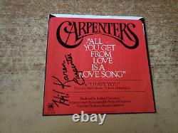 KAREN CARPENTER HAND SIGNED SLEEVE ONLY 1970s VG++ All You Get From Love 45