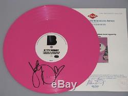 KATY PERRY Hand Signed Pink Vinyl Record + COA MF33384