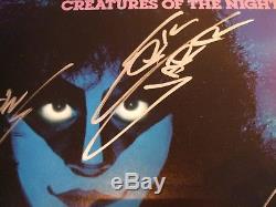 KISS CREATURES OF THE NIGHT MINTY SIGNED IN SILVER BY All Four Members VINYL LP