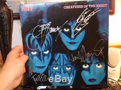 KISS CREATURES OF THE NIGHT MINTY SIGNED IN SILVER BY All Four Members VINYL LP