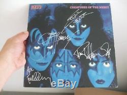 KISS CREATURES OF THE NIGHT SIGNED IN SILVER BY All Four Members VINYL LP