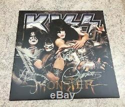 KISS MONSTER Vinyl signed Autograph Paul Stanley, Gene Simmons ALL BAND + PROOF