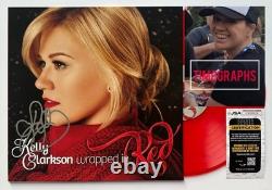 Kelly Clarkson Signed Wrapped In Red Vinyl Record Album Lp'christmas' Proof Jsa