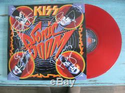 Kiss sonic boom red vinyl lp signed autographed limited 2009 gatefold poster