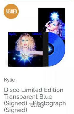 Kylie Minogue Disco Signed Blue Vinyl + Signed Print Worldwide Shipping