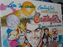 LP Mario Moreno Cantinflas RARE COLORED VINYL AUTOGRAPHED DISC Mexican Comedian
