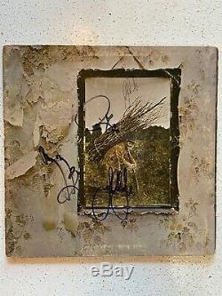 Led Zeppelin IV Signed By All 4 Band Members Lp Vinyl Album Autographed C. O. A
