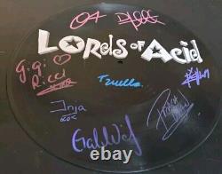 Lords Of Acid 2024 Custom Painted Vinyl Record Group Signed By 8 Members Band 4