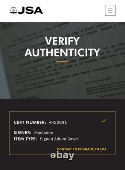 MASTODON BAND SIGNED Call Of The Mastodon Album Yellow Vinyl Record JSA COA