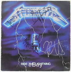 METALLICA BAND SIGNED RIDE THE LIGHTNING VINYL ALBUM With 4 SIGS PSA/DNA W03776
