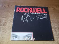 MICHAEL JACKSON & ROCKWELL AUTOGRAPHED VG++ 1980s Somebody's Watching Me LP33