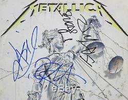 Metallica (3) Signed And Justice For All Album Cover With Vinyl BAS #A57341