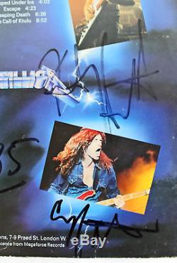 Metallica (4) Hetfield, Burton, Ulrich & Hammett Signed Album Cover With Vinyl BAS