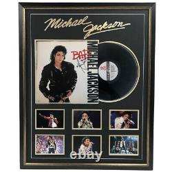 Michael Jackson Hand Signed Framed Bad Vinyl Album Record Certificate