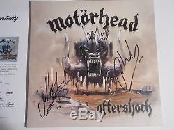 Motorhead Signed Aftershock Vinyl Record Lp Psa/dna Z05591 X3 Lemmy Mikkey Phil