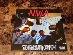 N. W. A. Signed Straight Outta Compton Vinyl Record MC Ren Yella Ice Cube NWA COA
