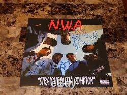 N. W. A. Signed Straight Outta Compton Vinyl Record MC Ren Yella Ice Cube NWA COA