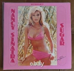 Nancy Sinatra Signed Autographed Sugar Bikini pink & white swirl vinyl LP