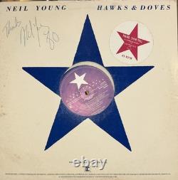 Neil Young Signed Autograph Album Vinyl Record LP Hawks & Doves with JSA COA