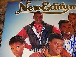 New Edition Rare Band Signed Vinyl LP Record Bobby Brown Bell Biv DeVoe R&B COA