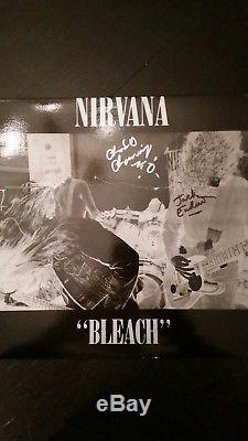 Nirvana Bleach 1989 pressing LP Colored Marbled Pink Vinyl autographed! RARE