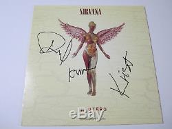 Nirvana Kurt Cobain In Utero signed autographed vinyl record album JSA COA CAS