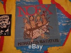 Nofx Hepatitis Bathtub Bundle 2 Books 1 Signed Towel And Colored 7 Vinyl
