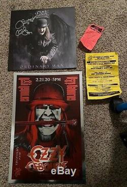 Ozzy Osbourne Signed Vinyl Album Ordinary Man Limited Poster Proof Photos Flyer