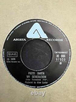 PATTI SMITH? - Gloria, ORIGINAL 1977 ITALIAN 45 SIGNED by Patti Smith! EX Vinyl