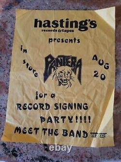 Pantera Metal Magic Vinyl Record signed by the band with flyer of signing event
