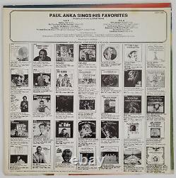 Paul Anka signed Sings his Favorites album vinyl record COA proof autographed