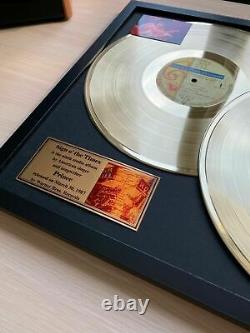 Prince Sign O' The Times 1987 Vinyl Gold Metallized Record Mounted In Frame