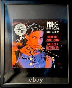 Prince Signed & The Revolution Band Paisley Park Vinyl Authentic withCOA Framed