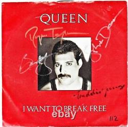 Queen Autographed 7in Vinyl I Want To Be Free