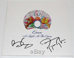 Queen Brian May & Roger Taylor Signed A Night At The Opera Vinyl Record Beckett