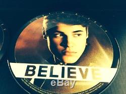 RARE Justin Bieber Hand Signed Believe Tour Lt. Edition Double Vinyl Record MINT