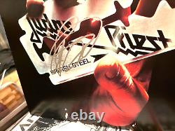 ROB HALFORD Hand Signed JUDAS PRIEST BRITISH STEEL RECORD VINYL ALBUM COA