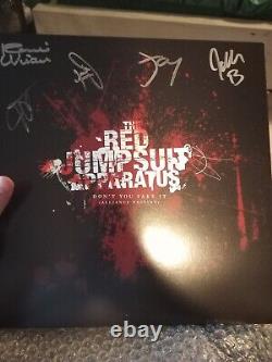 Red Jumpsuit Apparatus Don't You Fake It Red/Black Splatter Signed Vinyl LP