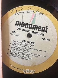 Roy Orbison Autograph He Signed (onto The Vinyl) Greatest Hits Only The Lonely