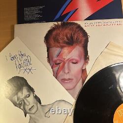 SIGNED-David Bowie Aladdin Sane 4543 4544 LP Vinyl Record VG/EX