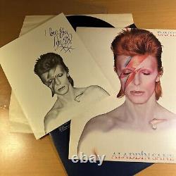 SIGNED-David Bowie Aladdin Sane 4543 4544 LP Vinyl Record VG/EX