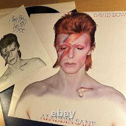 SIGNED-David Bowie Aladdin Sane 4543 4544 LP Vinyl Record VG/EX