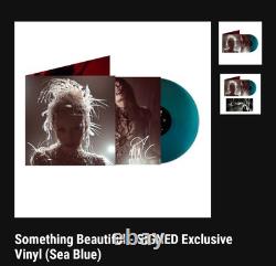 SIGNED Miley Cyrus Something Beautiful SEA BLUE Vinyl LP PRESALE