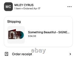 SIGNED Miley Cyrus Something Beautiful SEA BLUE Vinyl LP PRESALE